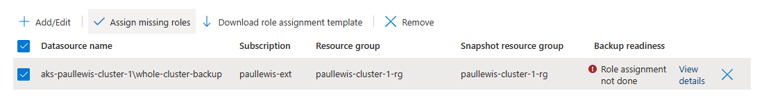 Azure makes it easy to fix the issue by clicking the Assign missing roles button