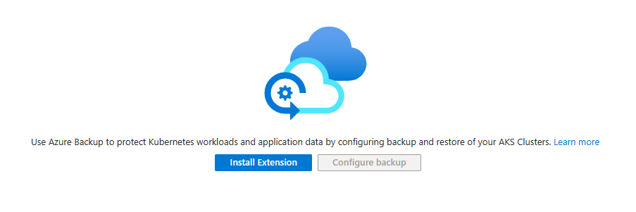 Install the AKS Backup Extension from the Azure portal
